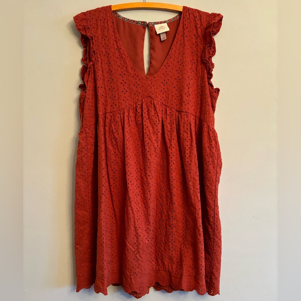 Knox Rose Burnt Orange Eyelet Dress